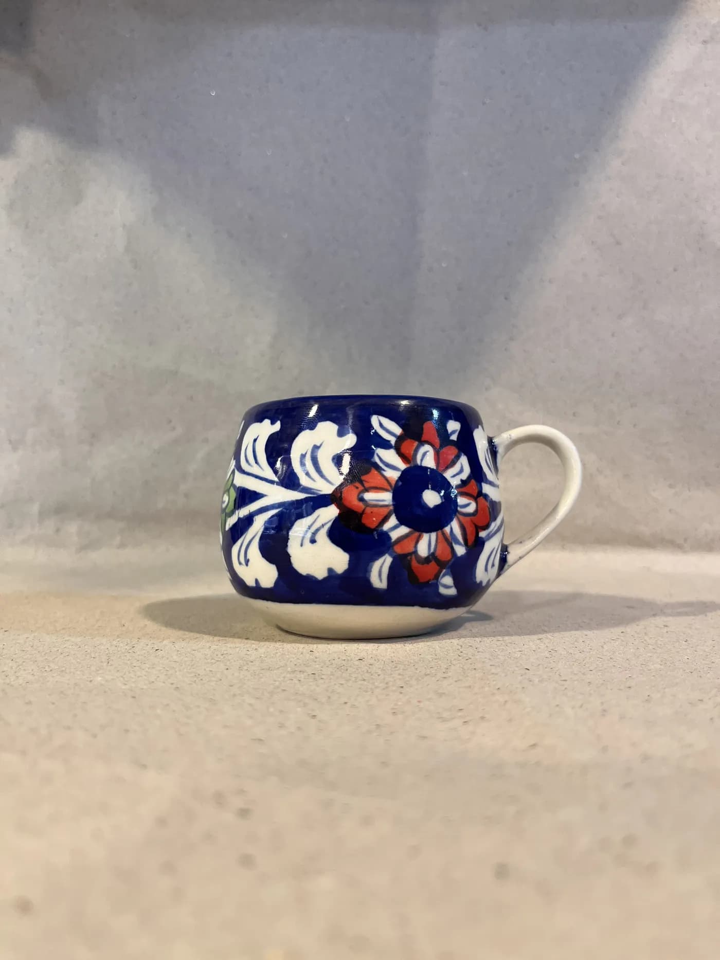 Blue Pottery Traditional Tea Cup (3-Inch)