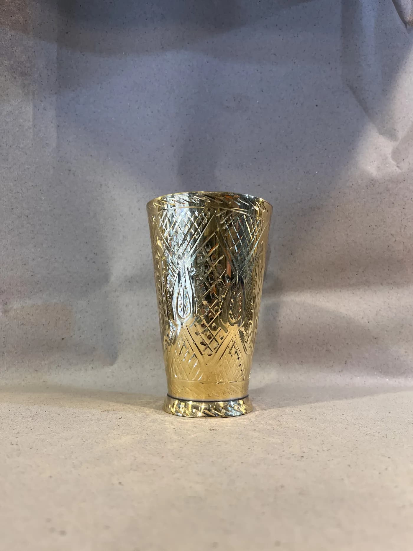Hand-Engraved Traditional Brass Drinking Glass (4.5-Inch)